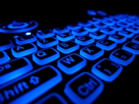 Azerty toetsenbord blauwe achtergrondver