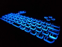 Luz de fundo azul do teclado azerty