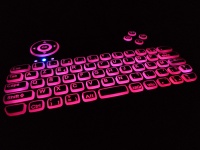Azerty luz de fundo do teclado vermelha