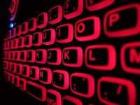 Azerty luz de fundo do teclado vermelha