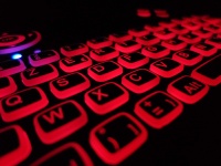 Azerty retroiluminación del teclado rojo