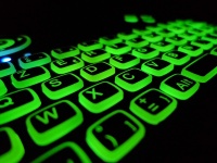 Azerty keyboard green backlight