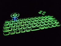 Azerty tangentbord grönt bakgrundsbelysn