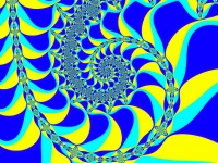 Fractal Spiral In A Blue -yellow