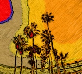 Copaci de palmier de aur Picasso