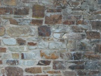 Parede de pedra medieval irregular