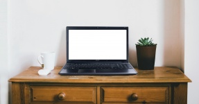 Laptop, zakelijk, toetsenbord, techno