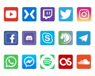 Icone social media di rete