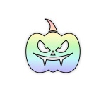 Pumpkin with round eyes and mouth