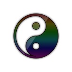 Rainbow yin yang sign