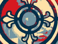 Red White Blue compass background