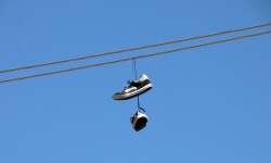 Shoes Hanging From Wire
