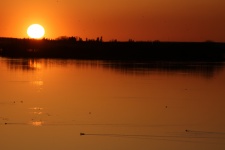 Coucher de soleil sur le marais