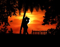 Woman, Man, Love Sunset