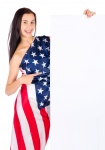 Woman With USA Flag