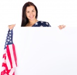 Woman With USA Flag