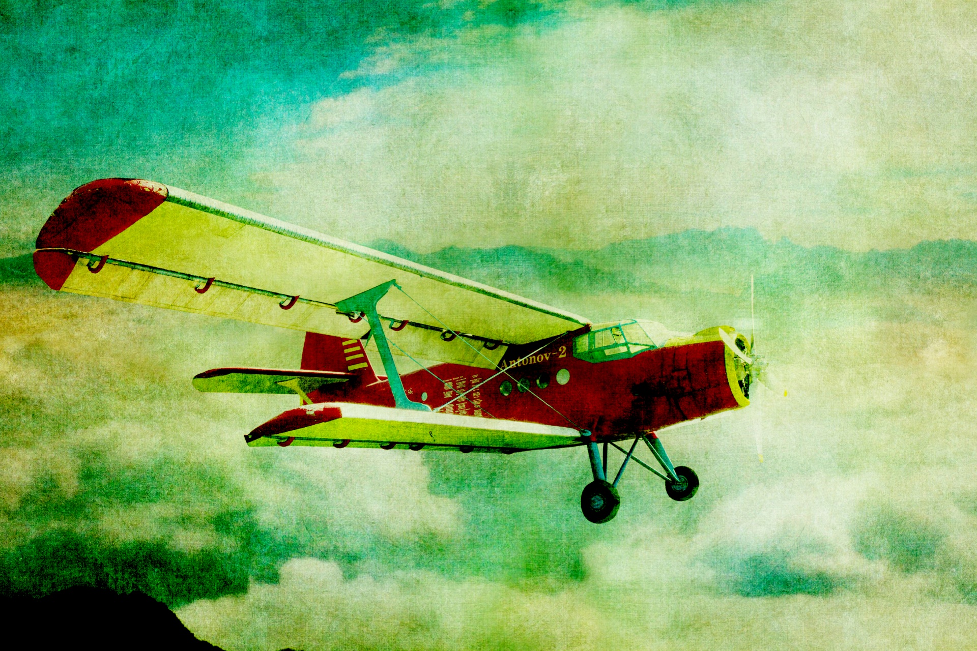 Vliegtuigen Vintage schilderij