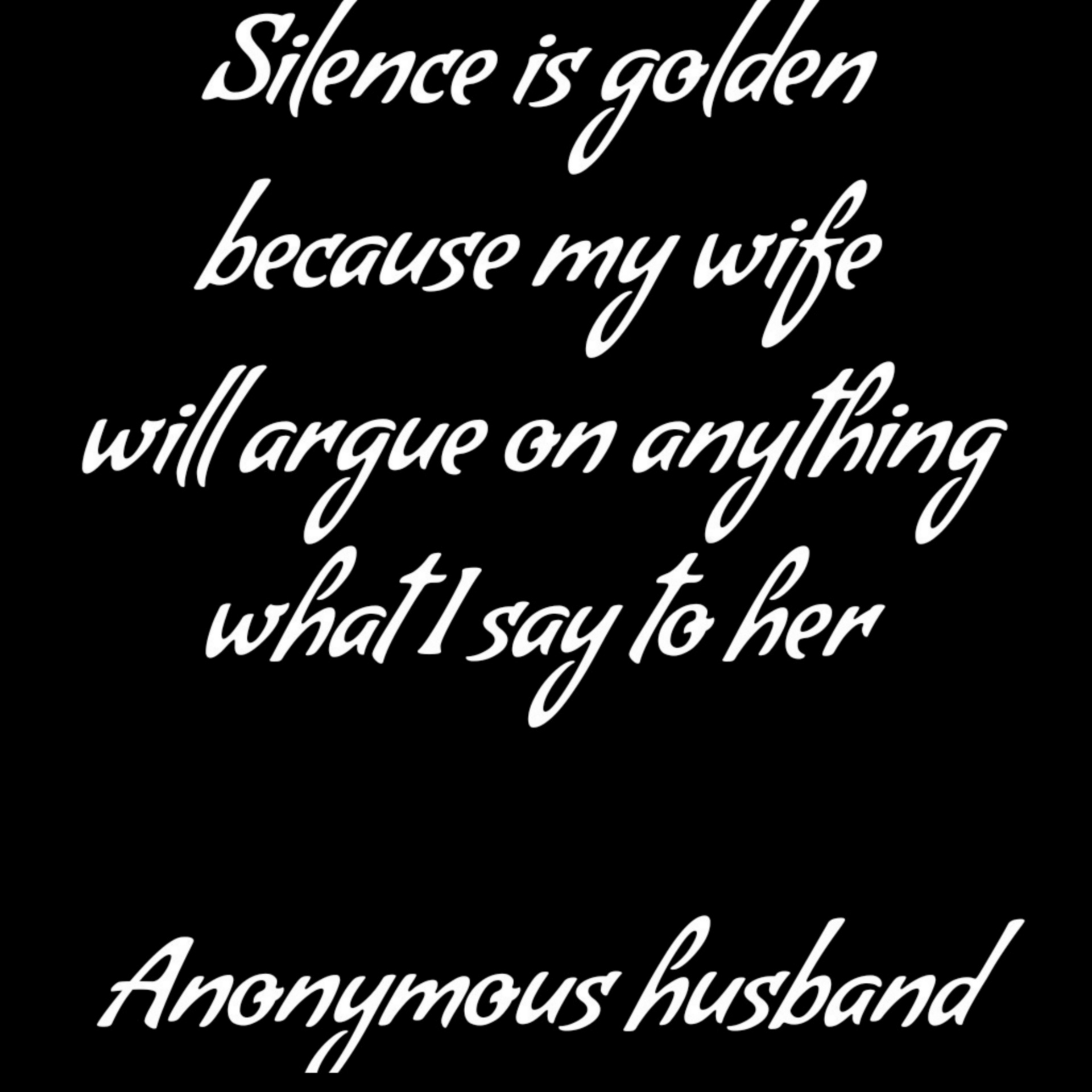 Anonieme echtgenoot op stilte