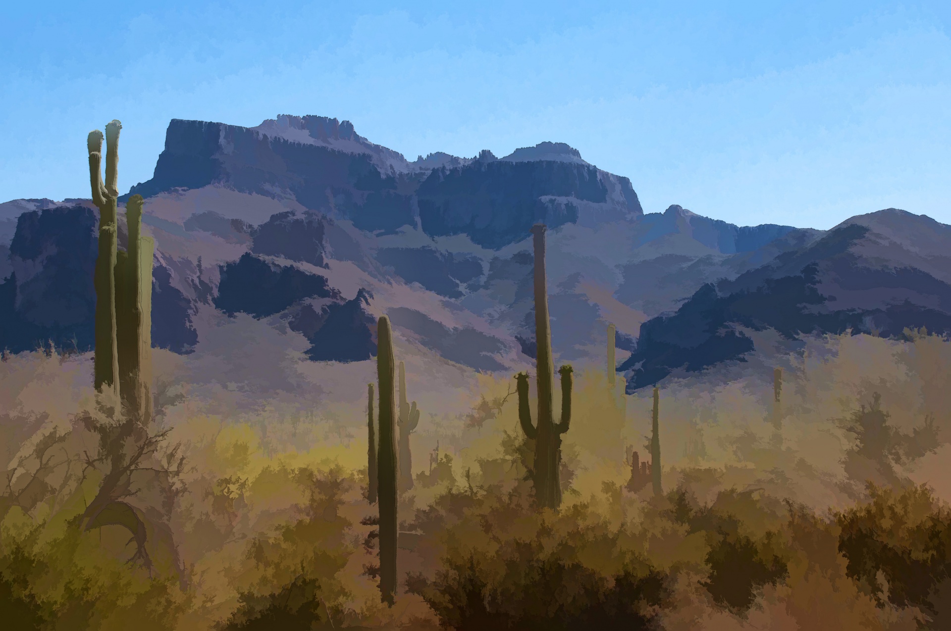 亚利桑那沙漠​​彩绘的风景
