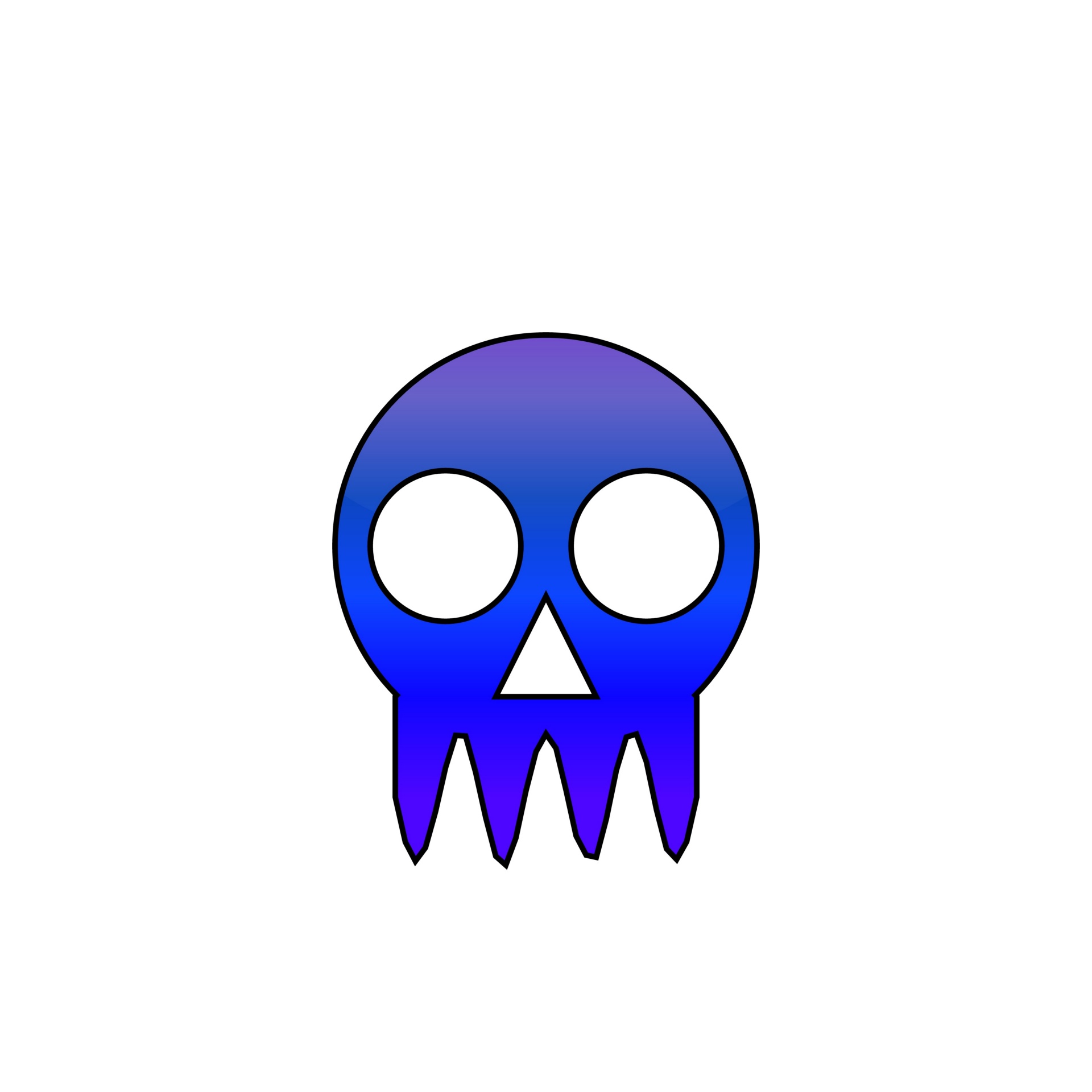 Blauwe schedel