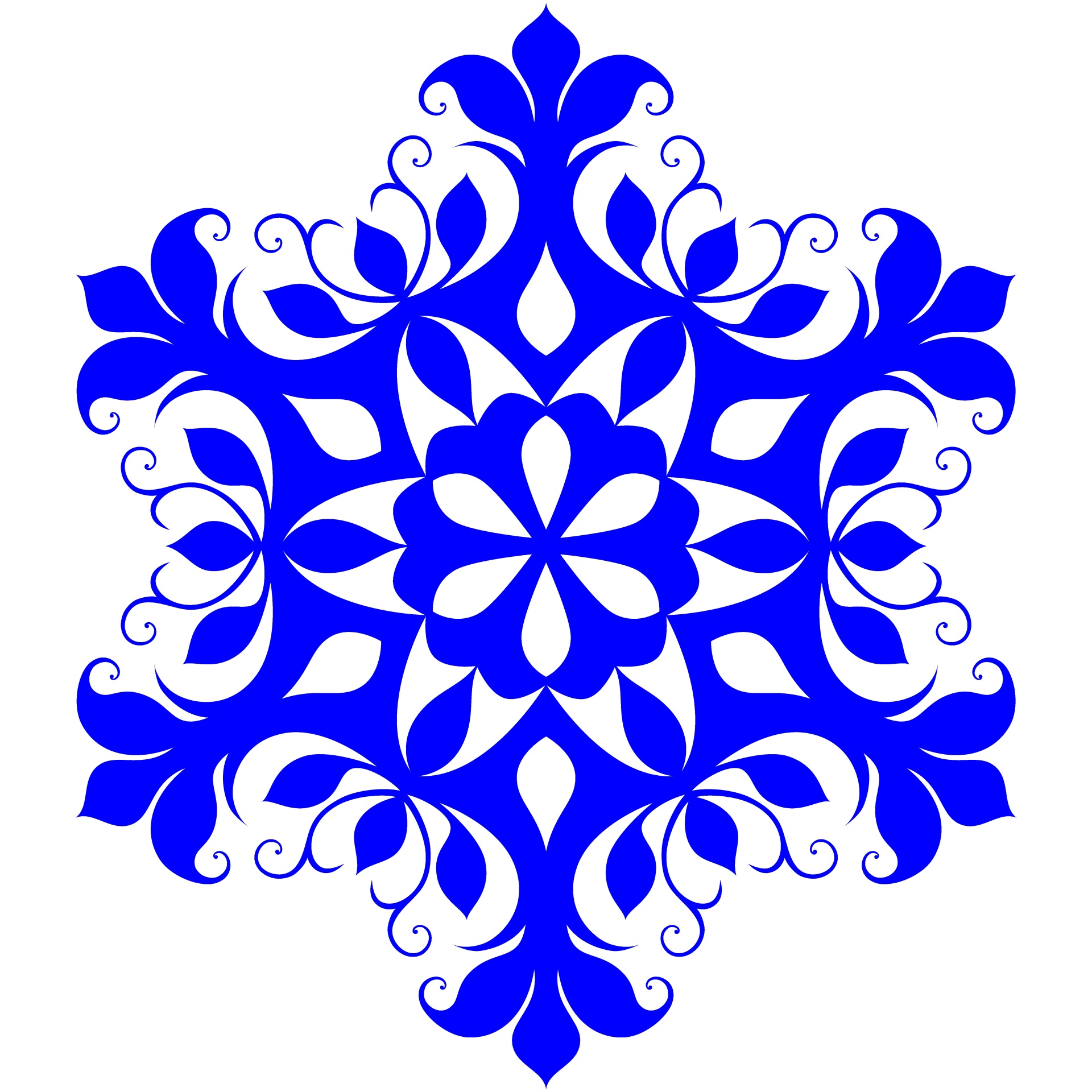 Blauwe sneeuwvlok
