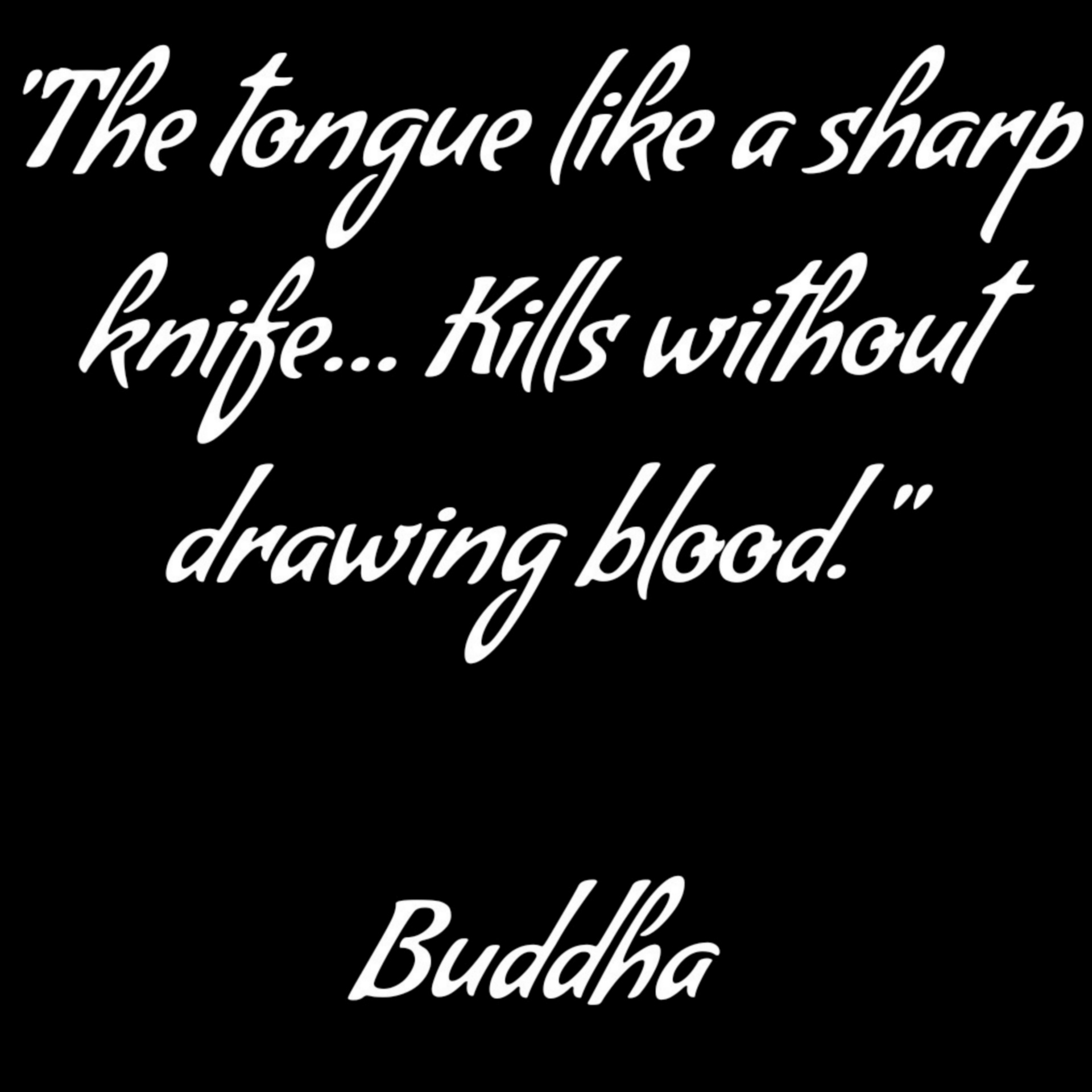 Boeddha citaat op een tong