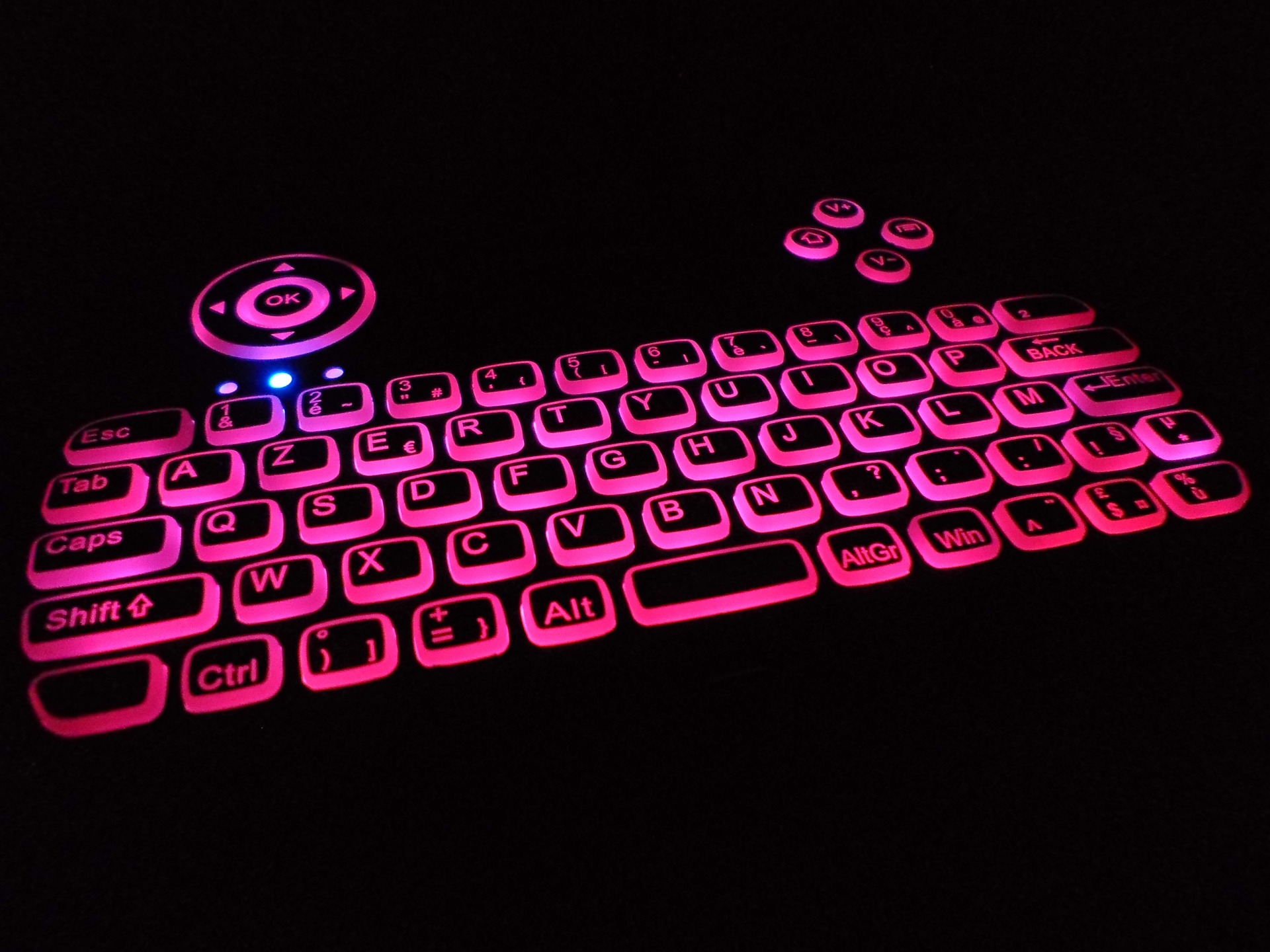Azerty Keyboard Backlight Red Free Stock Photo Public Domain