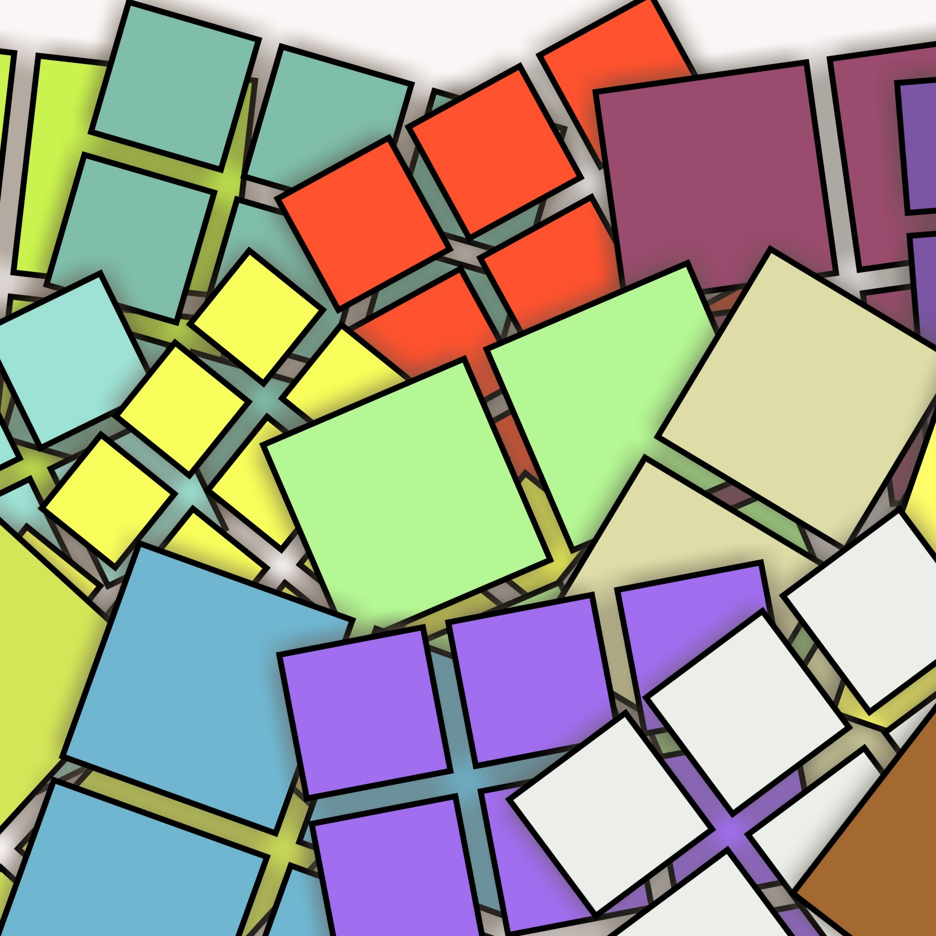 Kleurvierkanten met materiaalraster