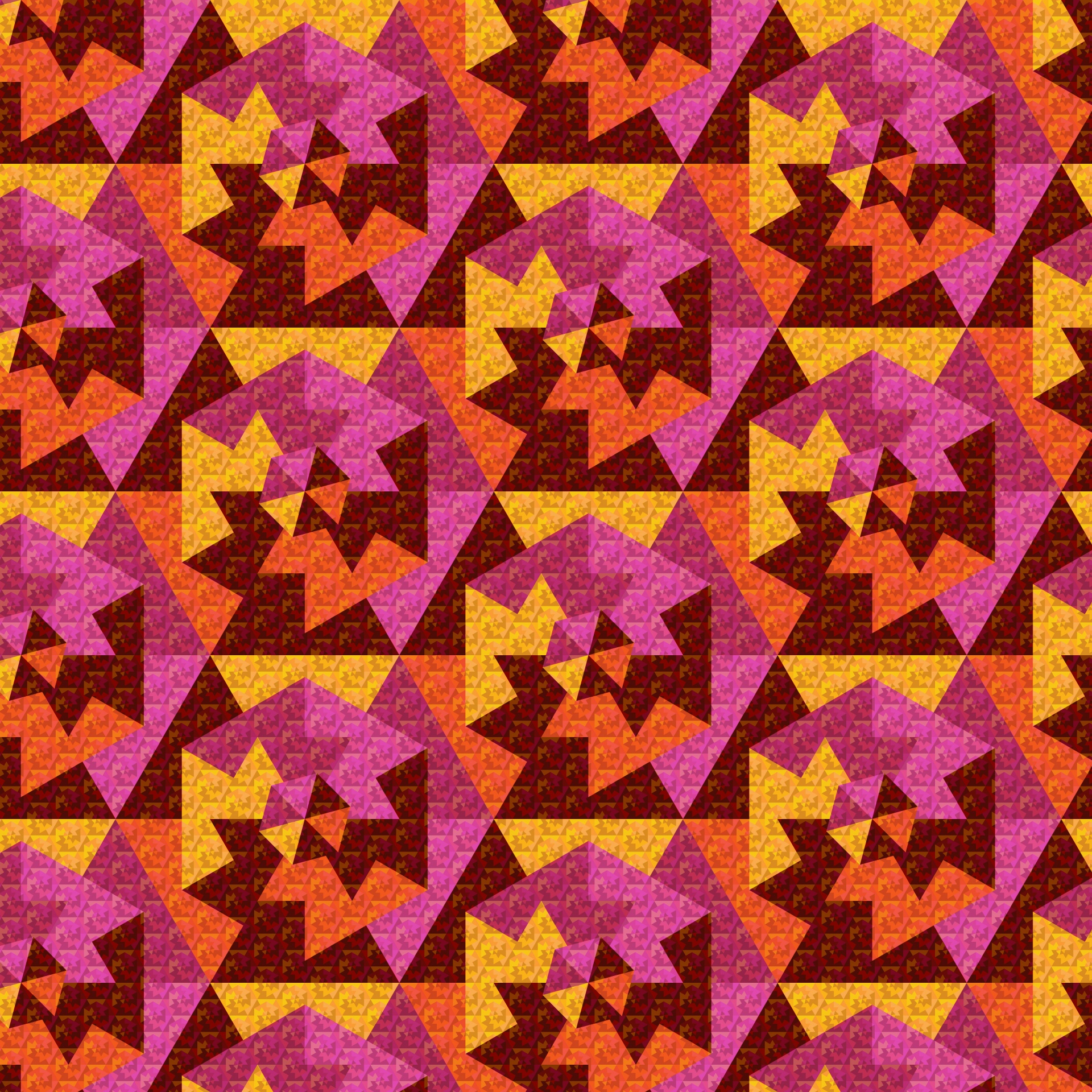 Kleurrijk ingericht zeshoeken patroon