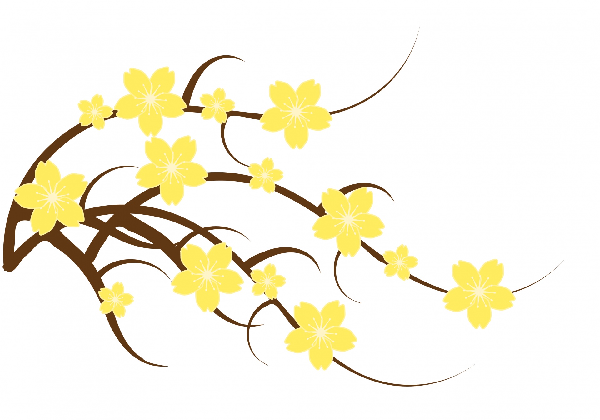 Bloemen gele Clipart illustratie