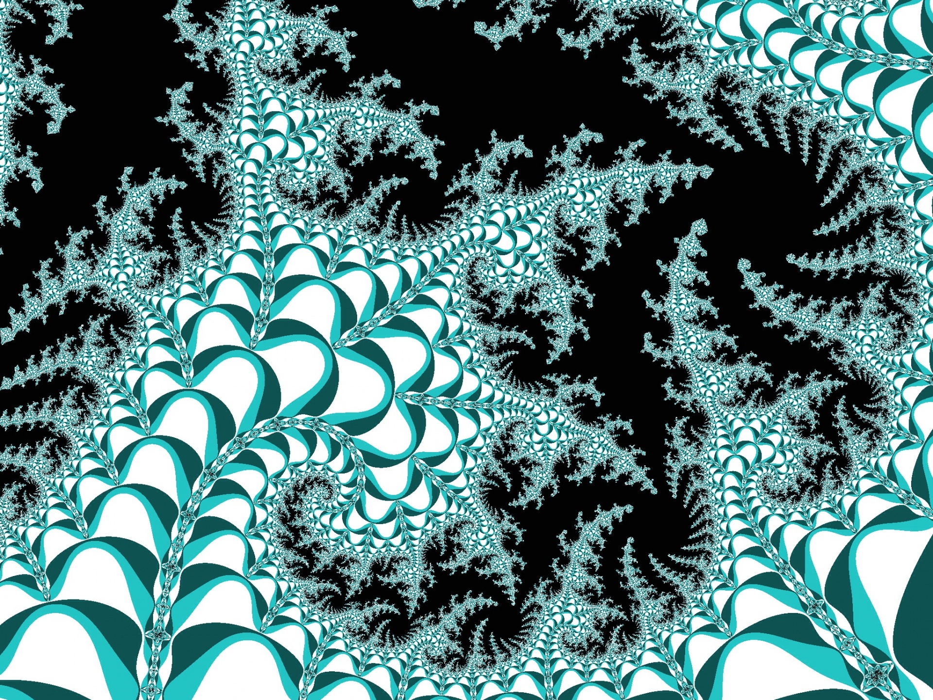 Fractaal patroon in een blauwe kleuren
