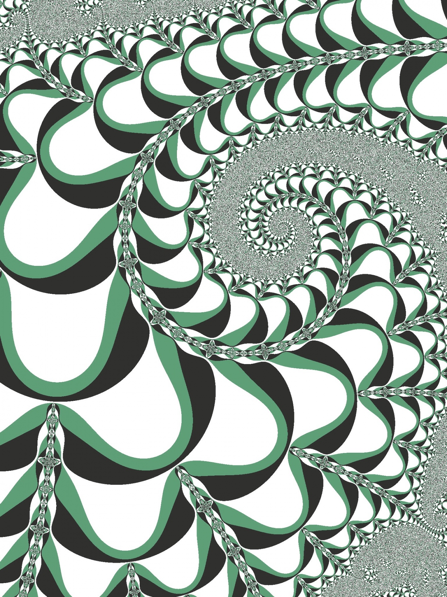 在绿色的分形螺旋