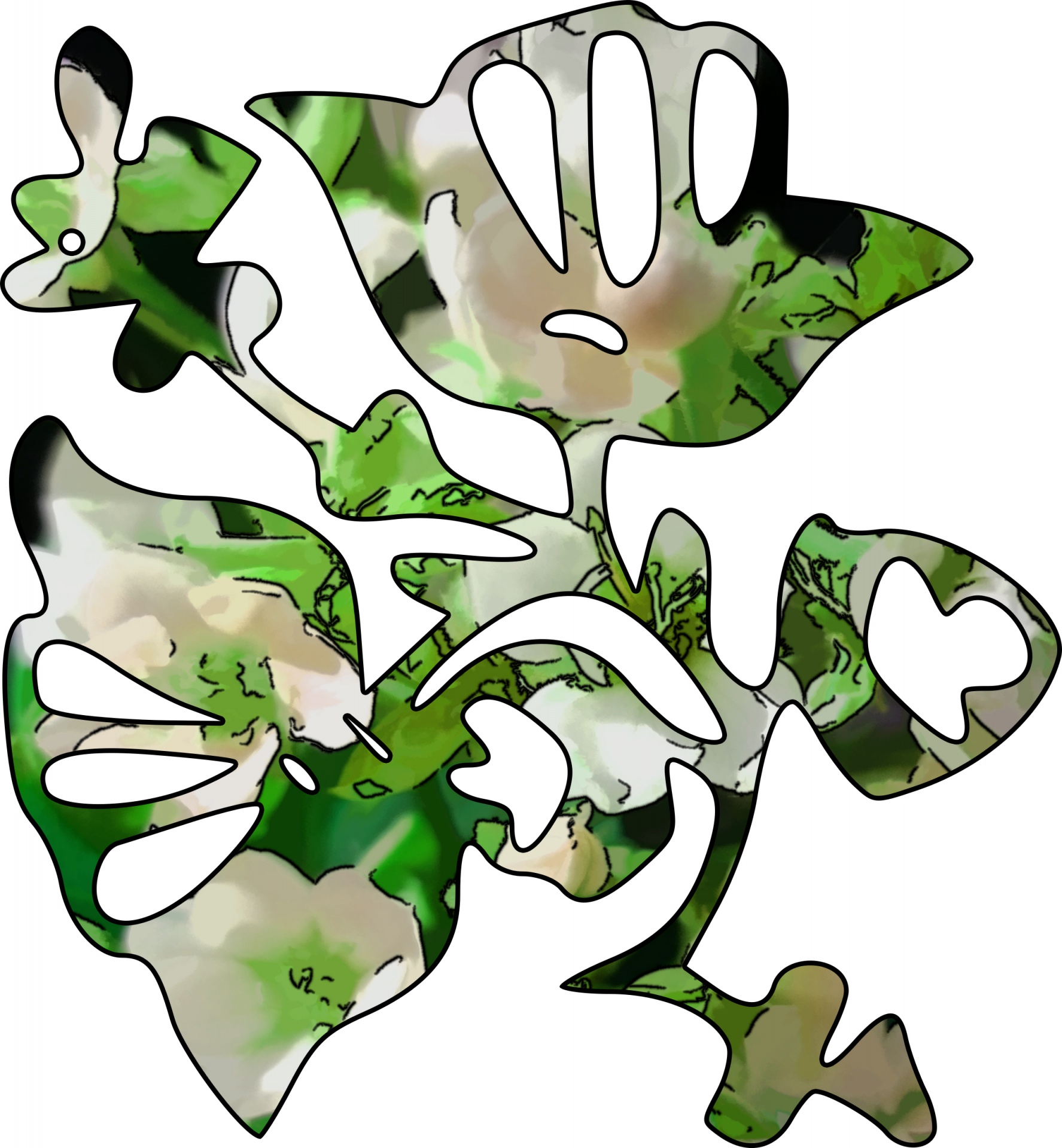 Groene bloem abstract