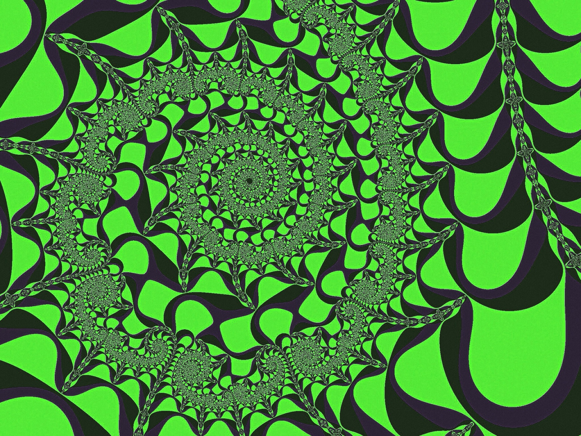 绿色的分形螺旋