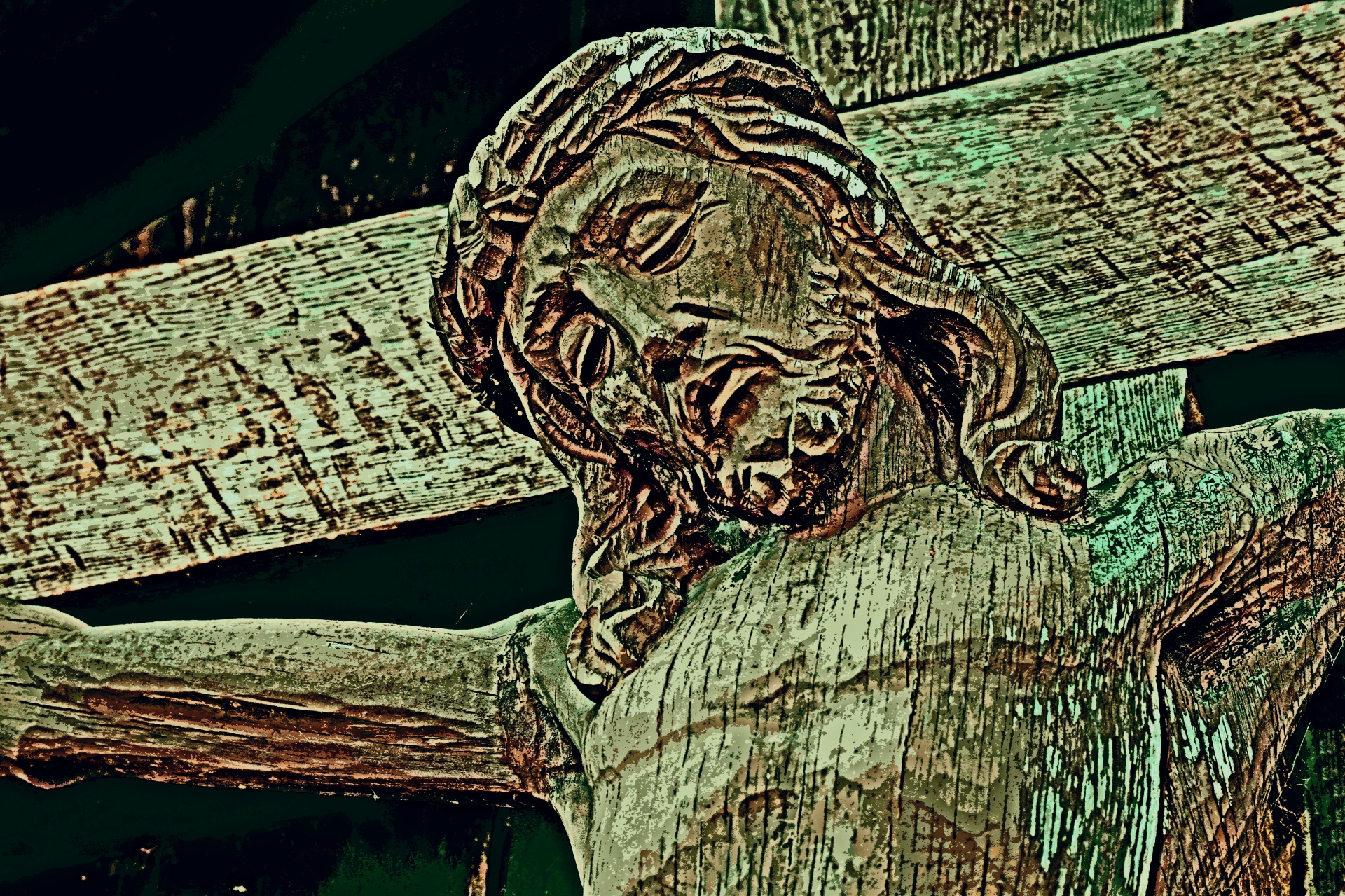 Jesus Carved Out Of Wood