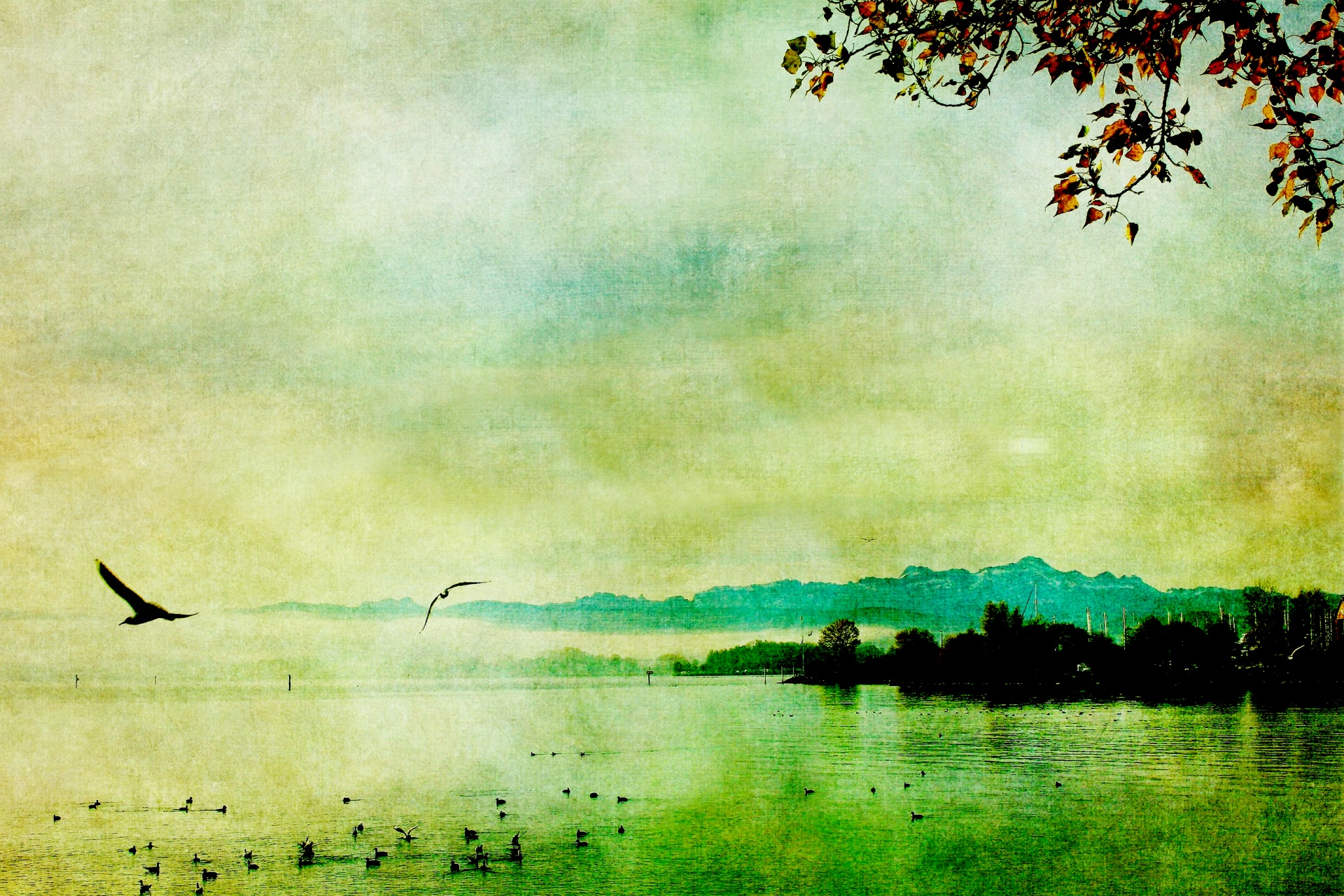 Lake Vintage schilderij
