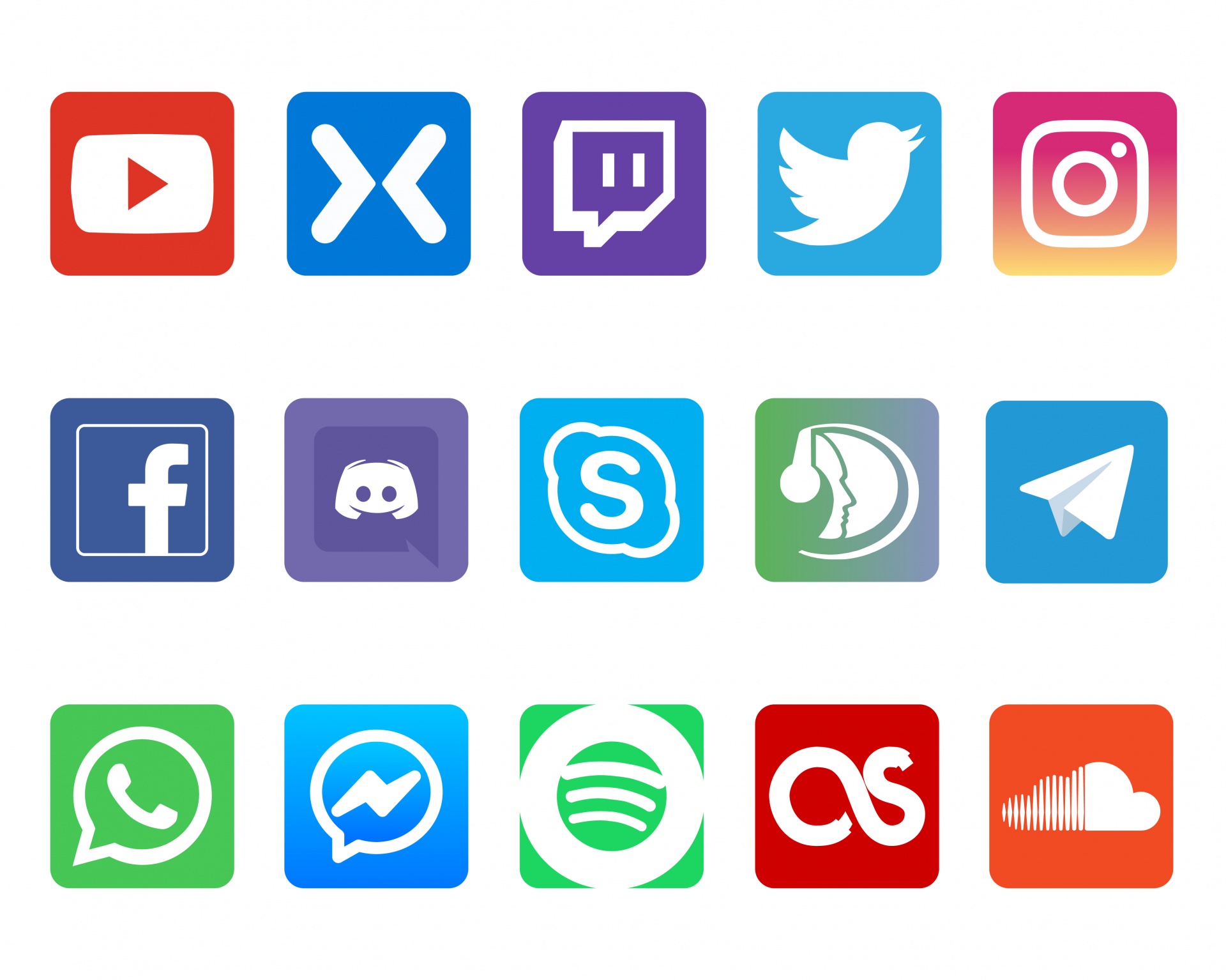 Nätverk sociala medier ikoner