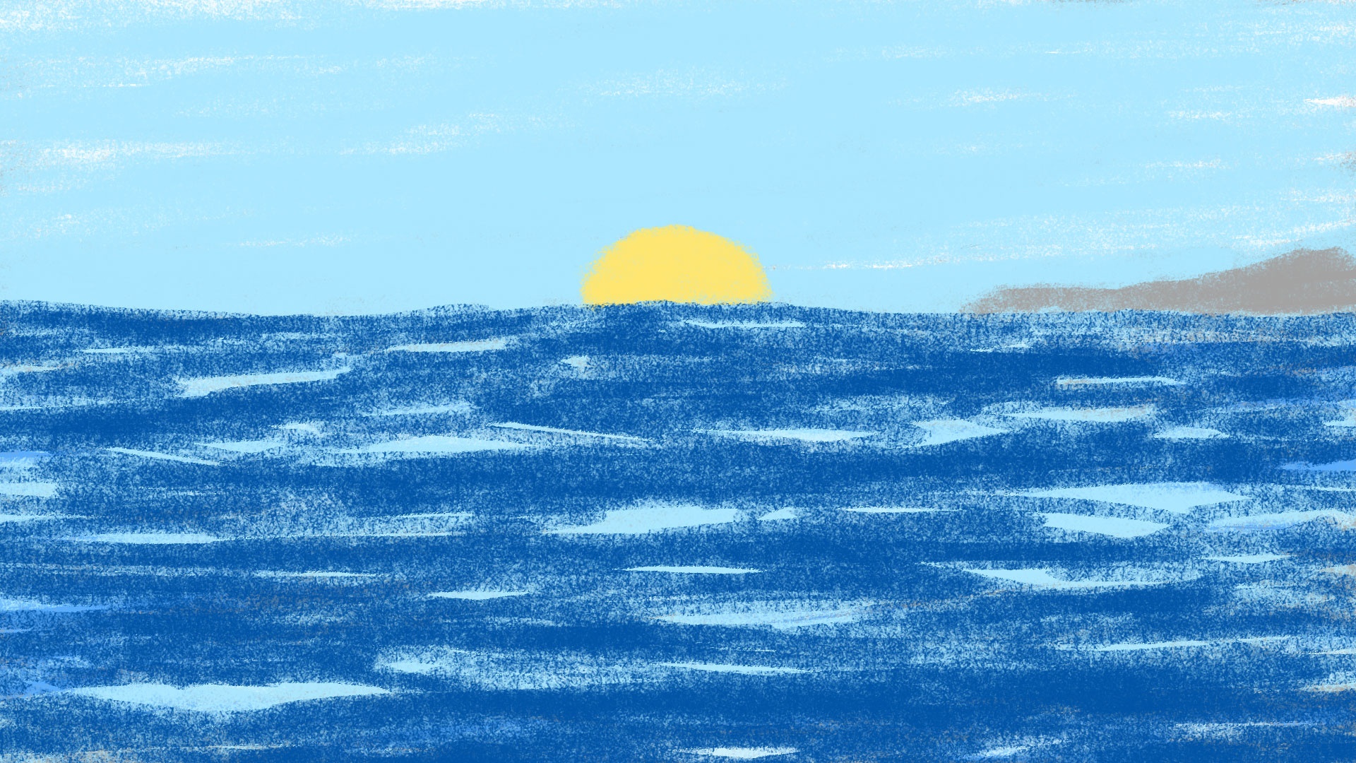 Oceaan met opkomende zon