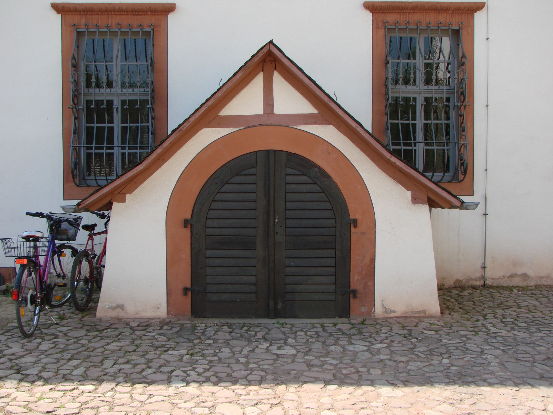 Vecchia porta della cantina in legno