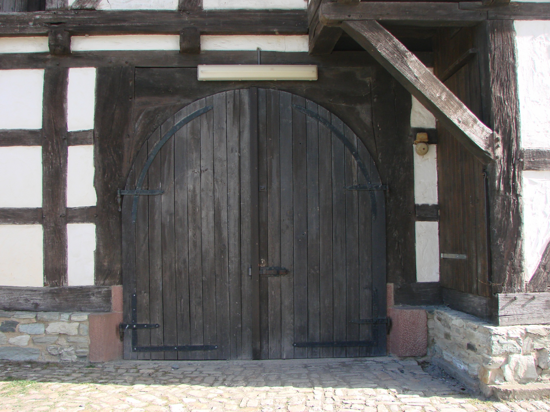 Oude houten deur, afgerond