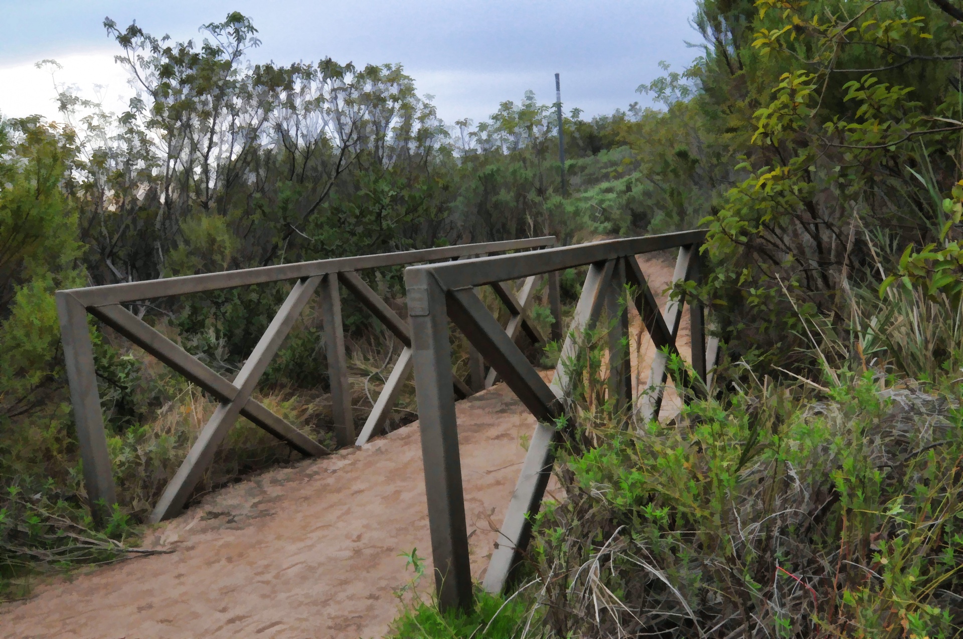 Geschilderde houten brug