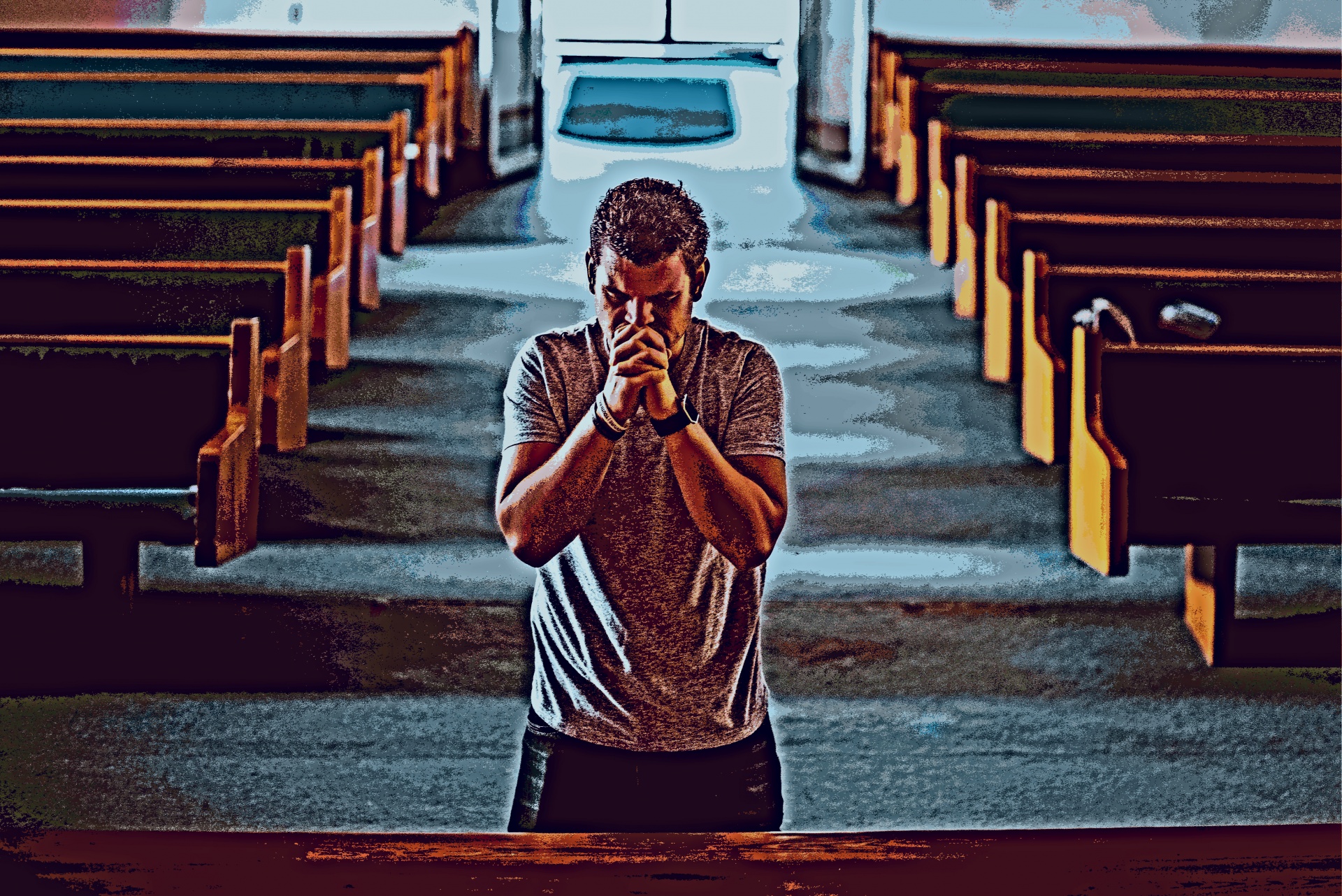 Hombre rezando