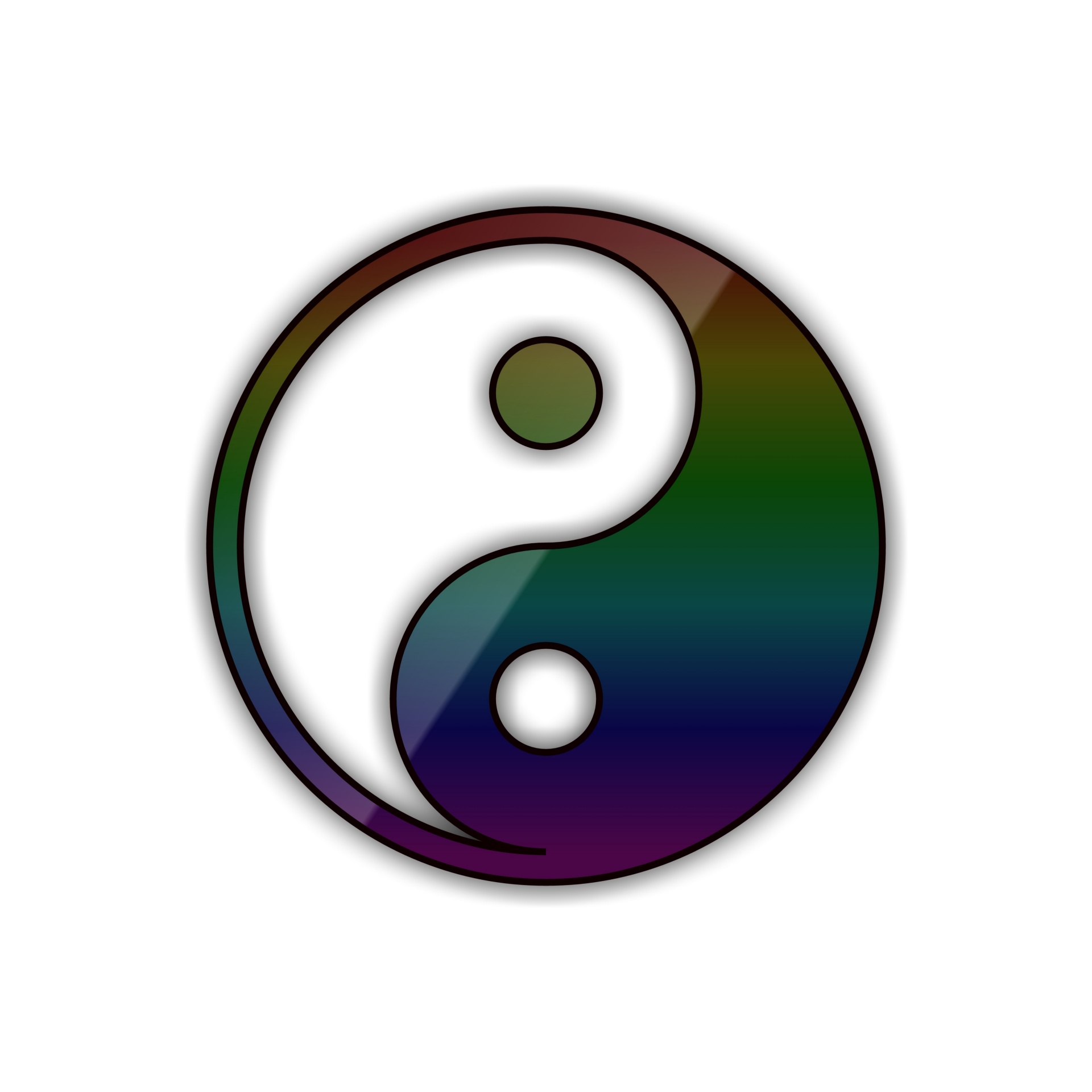 Regenboog yin yang teken