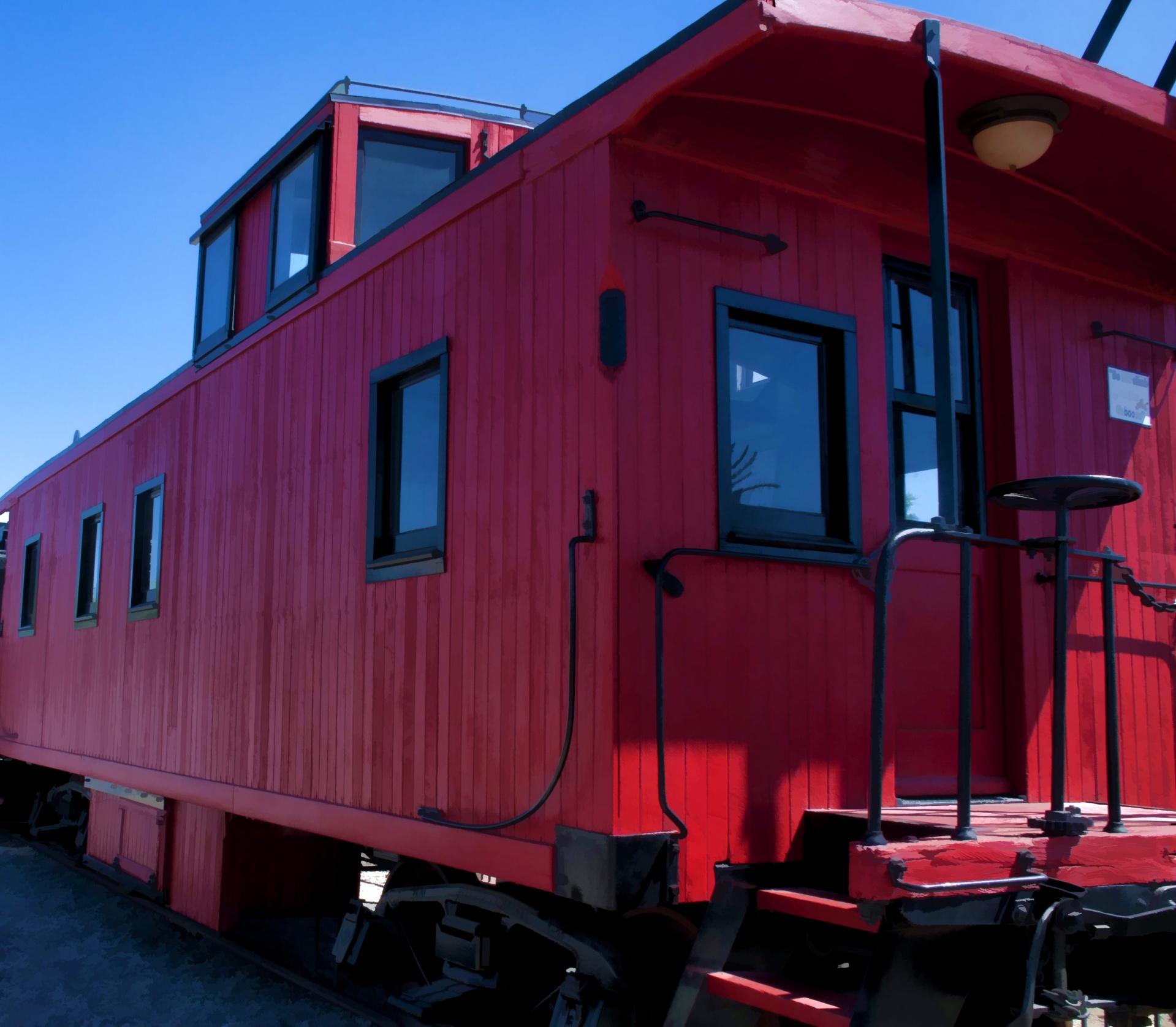 红色Caboose火车汽车
