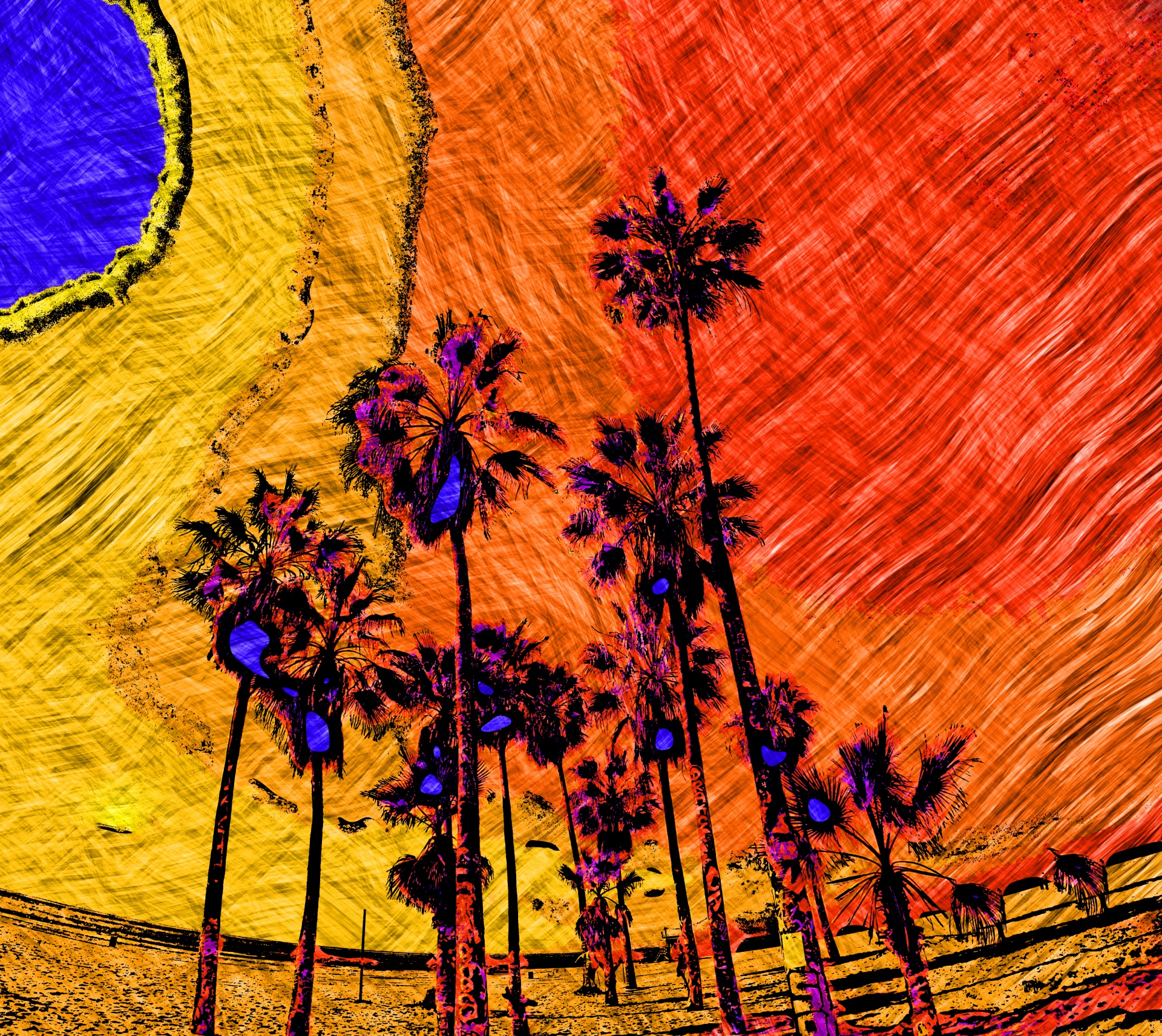 红色毕加索棕榈树