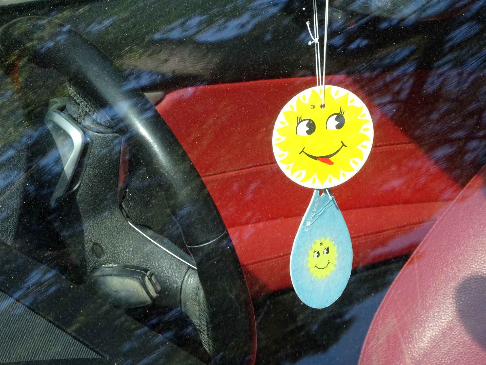 Smileys door auto windscherm