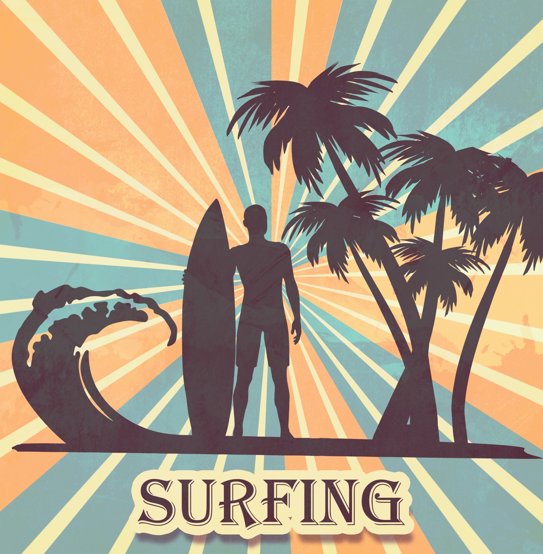 Fundo retrô de surfista