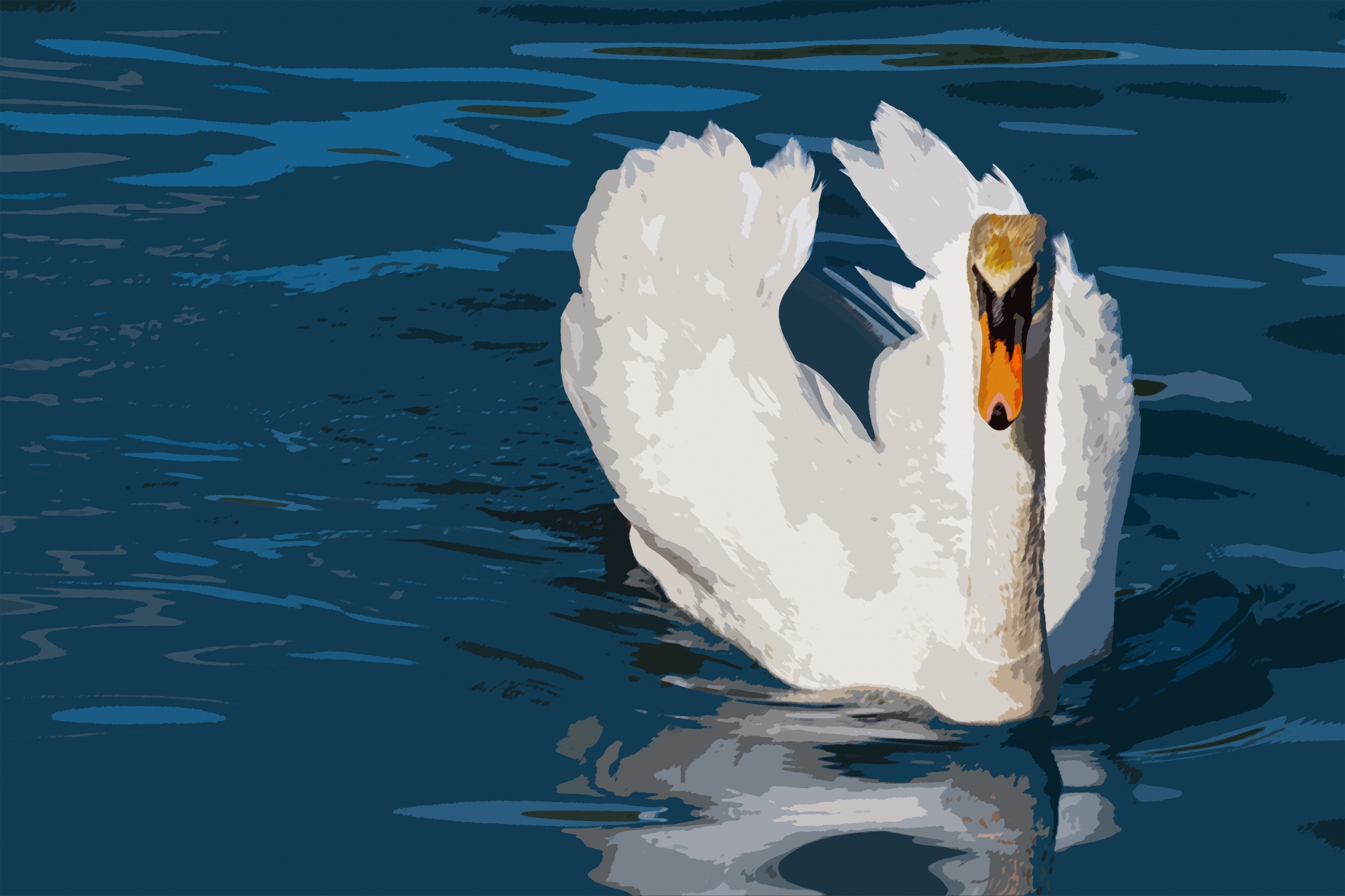 Swan Lake schilderij