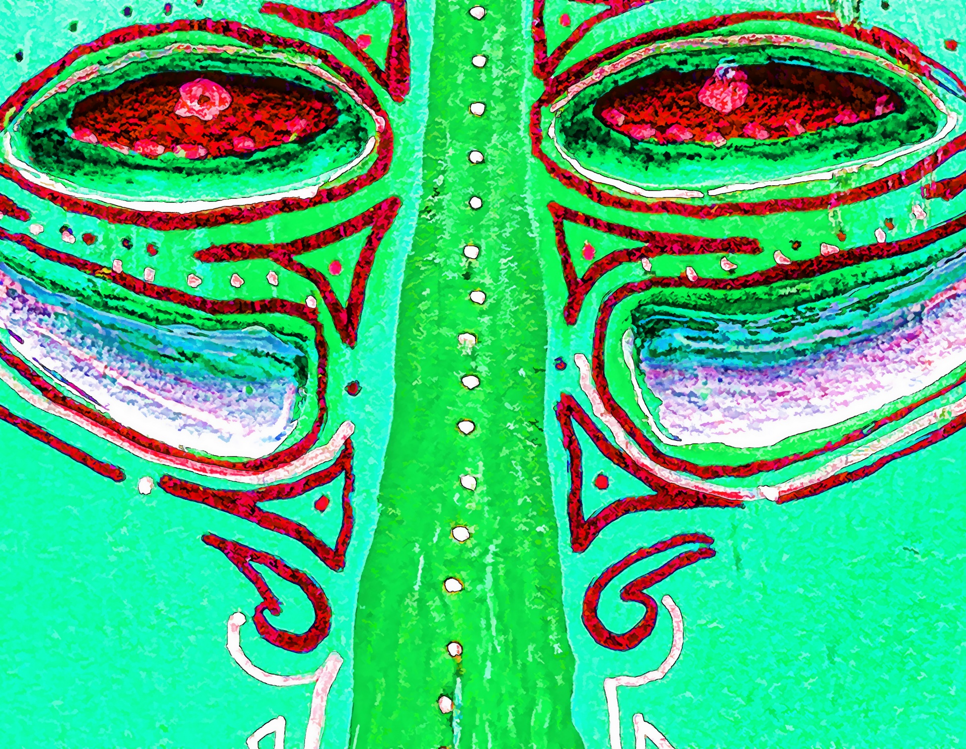 Tribal masker groen