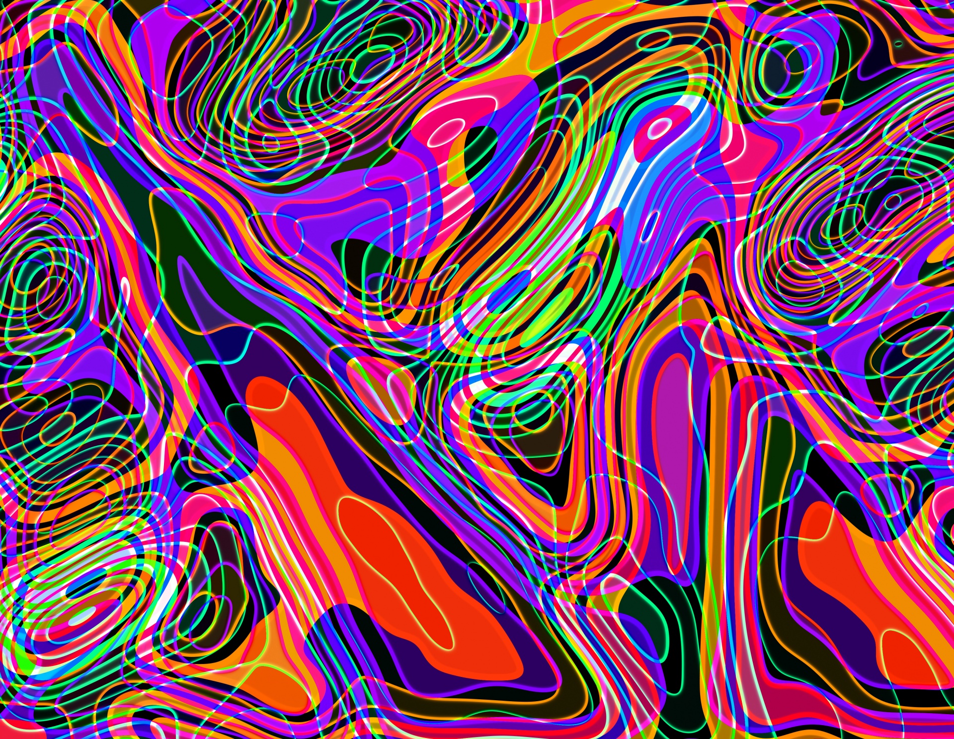 Wavy Neon Lines Background